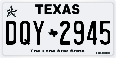 TX license plate DQY2945