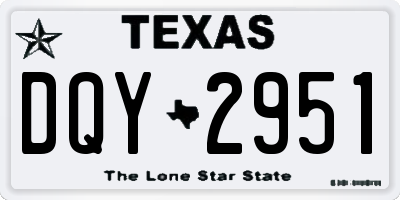 TX license plate DQY2951