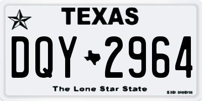 TX license plate DQY2964