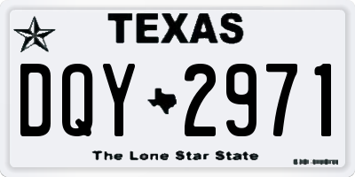 TX license plate DQY2971