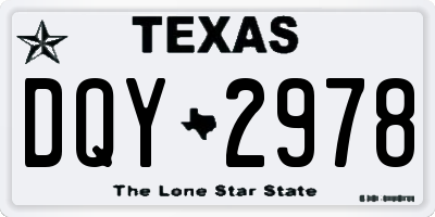 TX license plate DQY2978