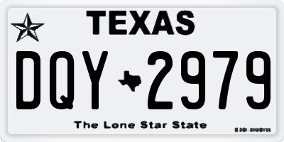 TX license plate DQY2979