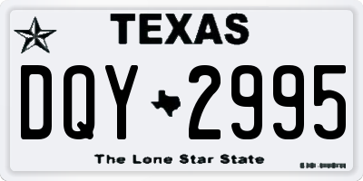 TX license plate DQY2995