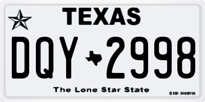 TX license plate DQY2998