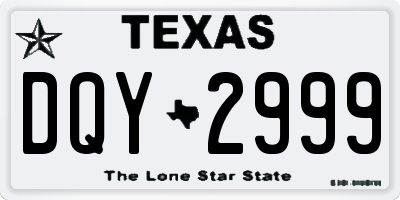TX license plate DQY2999