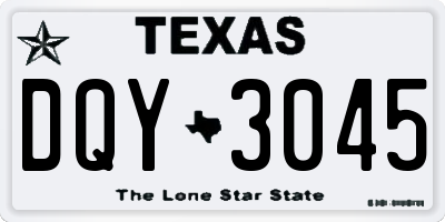 TX license plate DQY3045