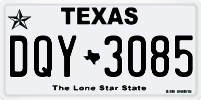 TX license plate DQY3085