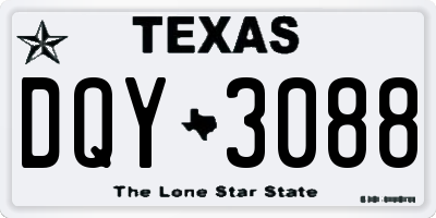 TX license plate DQY3088
