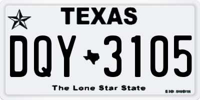 TX license plate DQY3105