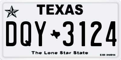 TX license plate DQY3124