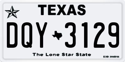 TX license plate DQY3129
