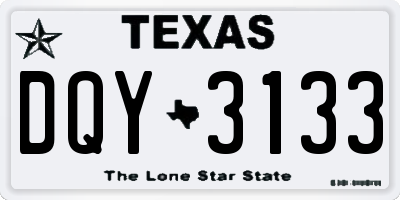 TX license plate DQY3133