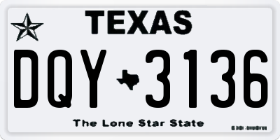 TX license plate DQY3136