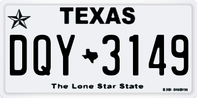 TX license plate DQY3149