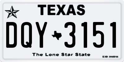 TX license plate DQY3151