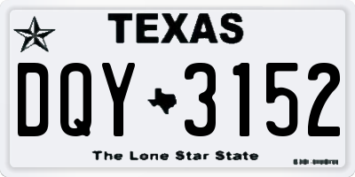 TX license plate DQY3152
