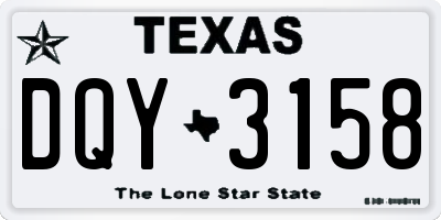 TX license plate DQY3158