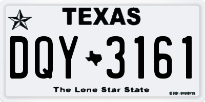 TX license plate DQY3161