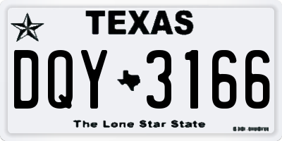 TX license plate DQY3166