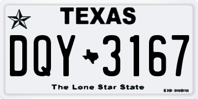 TX license plate DQY3167