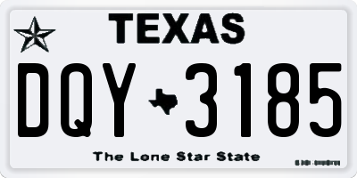 TX license plate DQY3185