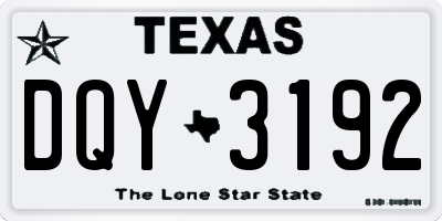 TX license plate DQY3192