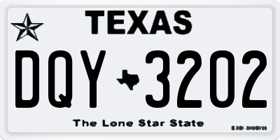 TX license plate DQY3202