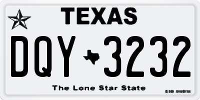 TX license plate DQY3232