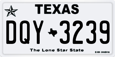 TX license plate DQY3239