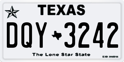 TX license plate DQY3242