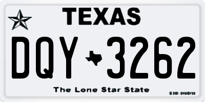 TX license plate DQY3262