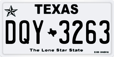 TX license plate DQY3263