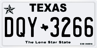TX license plate DQY3266