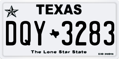 TX license plate DQY3283