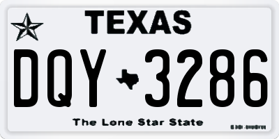 TX license plate DQY3286