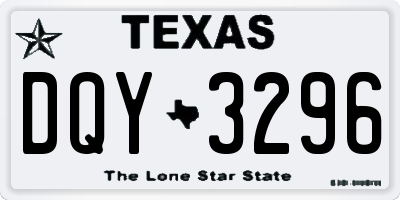 TX license plate DQY3296