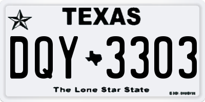 TX license plate DQY3303
