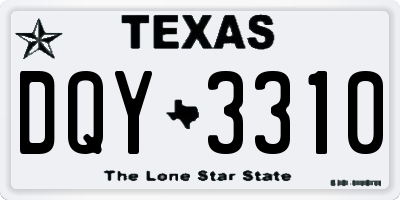 TX license plate DQY3310