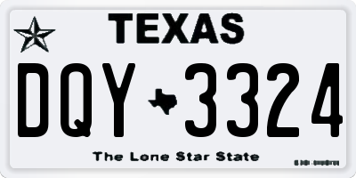 TX license plate DQY3324