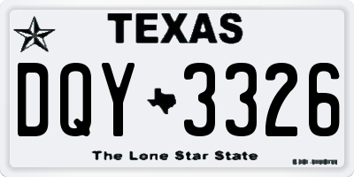 TX license plate DQY3326