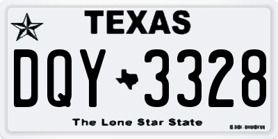 TX license plate DQY3328