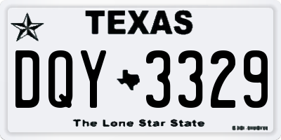 TX license plate DQY3329