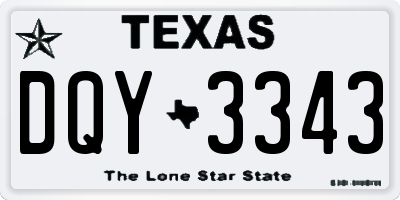 TX license plate DQY3343