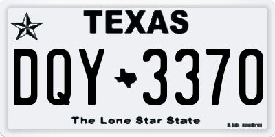 TX license plate DQY3370