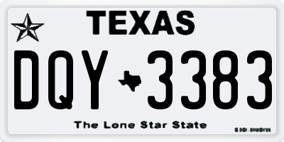 TX license plate DQY3383