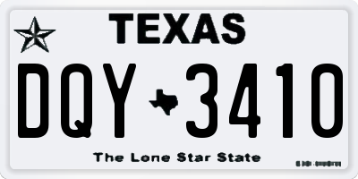 TX license plate DQY3410