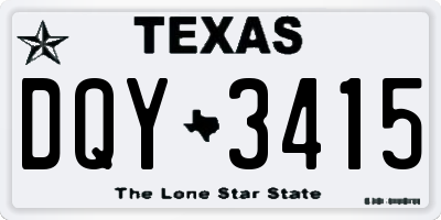 TX license plate DQY3415