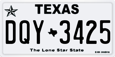 TX license plate DQY3425