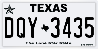 TX license plate DQY3435