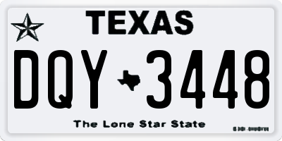 TX license plate DQY3448